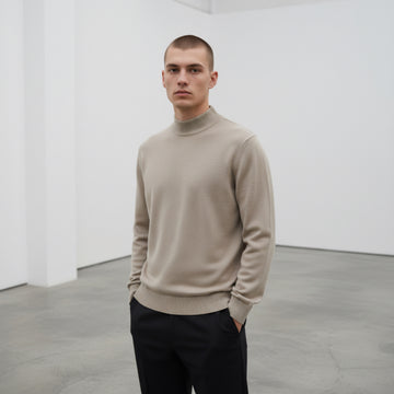 Suéter Cuello Medio Khaki