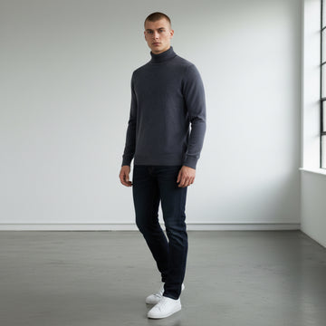 Suéter Cuello Alto Gris