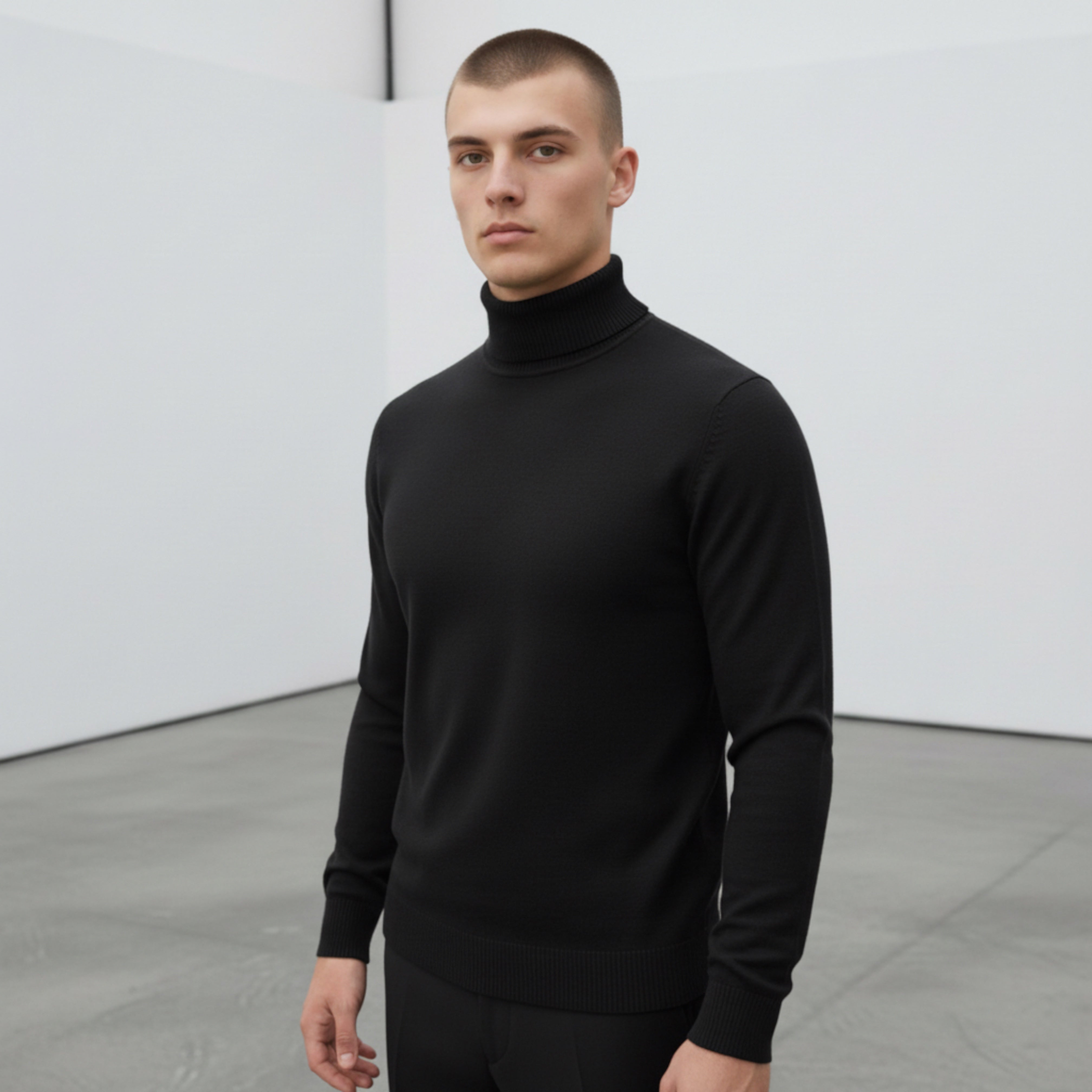Suéter Cuello Alto Negro