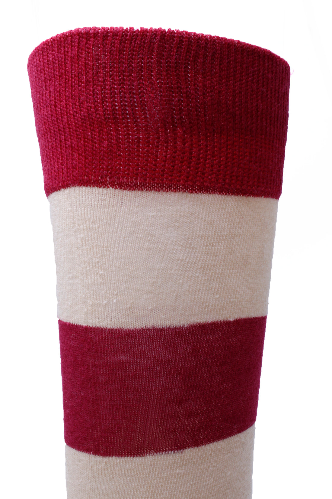 Calcetín Crema con Rojo.